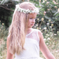 White Lace Jewel Neck Sleeveless Backless Kids Party Dress