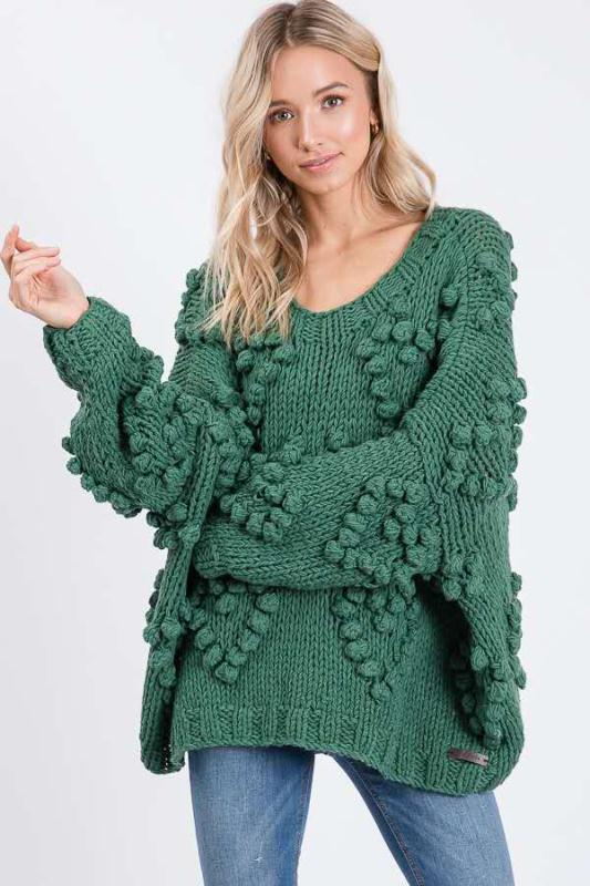 Cozy Hand-Knitted Round Neck Sweater