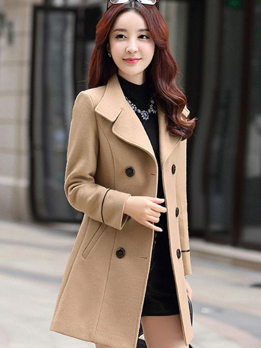 Turndown Collar Pea Coat