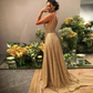 Gold Sequin Maxi Bridesmaid Dress