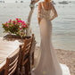 Ivory Square Neck Sleeveless Mermaid Wedding Dress