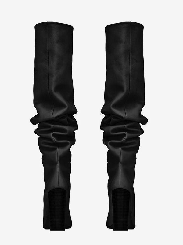 Pointed Toe Slouch Knee High Boots