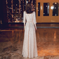 Round Neck Sequin Long Evening Dress