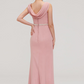 Peach Puff Sleeveless Beaded Maxi Bridesmaid Dress