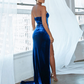 Strapless Sleeveless High Slit Long Prom Dress