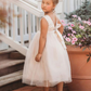 Cornsilk Jewel Neck Sleeveless Backless Kids Party Dress