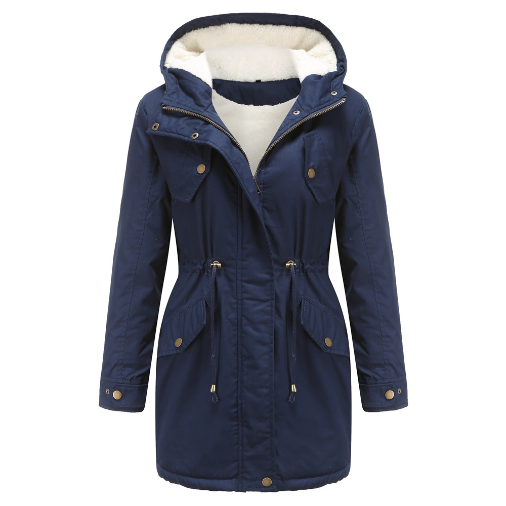 Fleece-Lined, Windproof Mid-Length Coat