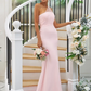 One Shoulder Sleeveless Long Mermaid Maxi Bridesmaid Dress