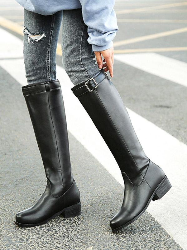 Classic Round Toe Riding Boots