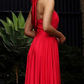 Halter Neck Sleeveless Long Evening Dress