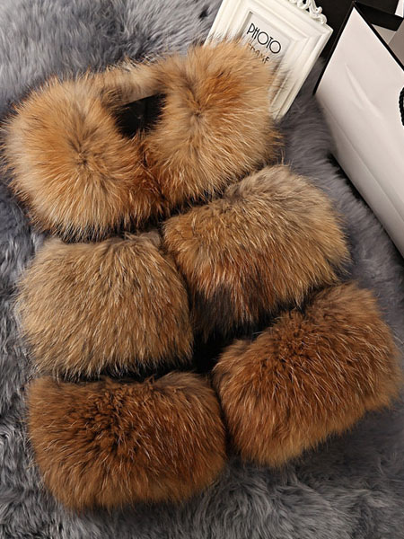 Women Camel Sleeveless Faux Fur Vest