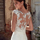 White Lace Illusion Neckline Sleeveless Mermaid Wedding Dress