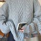 Solid Cable Knit Pullover Sweater