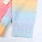 Rainbow Gradient V-Neck Knitted Sweater