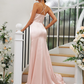 Deep V-Neck Spaghetti Strap Sleeveless Maxi Bridesmaid Dress