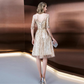 Gold Sequin Short Bridesmaid Dress