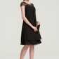 Black Jewel Neckline Short Sleeves Short Ruffle Bridesmaid Dress