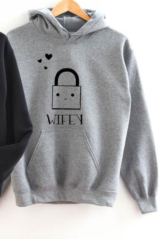 Hubby Wifey Printed Full Sleeves Hoody