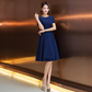 Simple Round Neck Short Sleeves Short Evening Dress