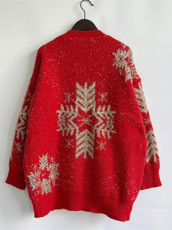 Snowflake Pattern Pullover Sweatshirt