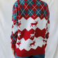 Knitted Elk Printed Pullover Sweater