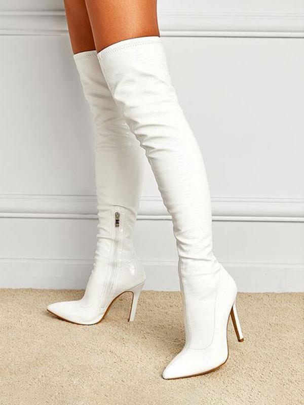 Pointy Toe Stiletto Thigh High Boots