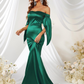 Off-Shoulder Sleeveless Long Mermaid Prom Dress