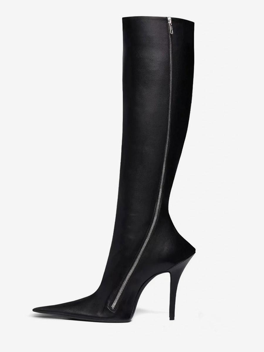 Elegant High Heel Knee-High Boots