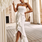 Strapless Bowknot Front Long Evening Dress