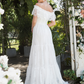 Off-Shoulder Lace Sleeves Wedding Dress