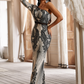 One Shoulder Long Sleeves Evening Dress