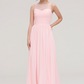 Papaya Whip Jewel Neck Sleeveless Maxi Bridesmaid Dress