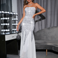 White Sequin Off-Shoulder Mermaid Prom Dress