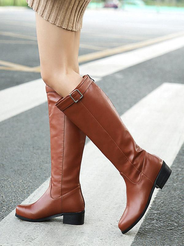 Classic Round Toe Riding Boots