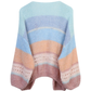 Sky Blue Hand-knitted Contrast Color Loose Cardigan