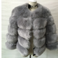 Faux Fur Open Front Bubble Coat