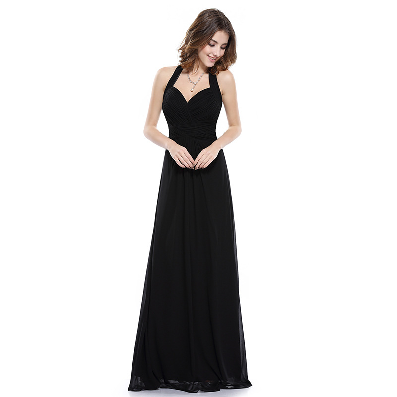 Chiffon Sleeveless Maxi Bridesmaid Dress