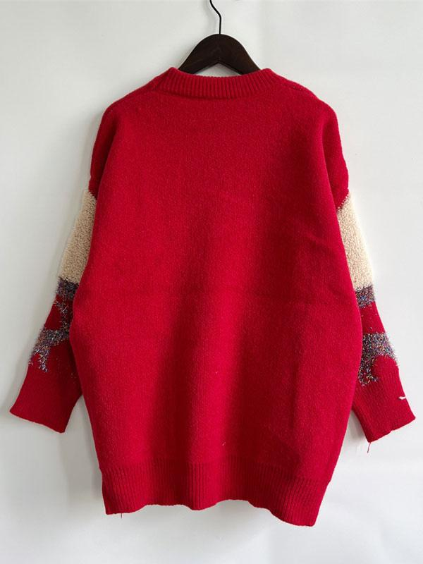 Jewel Neck Long Sleeves Sweater