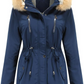 Faux Fur Hooded Fleece-Lined Long Coat