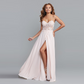 Strapless Side Slit Backless Long Evening Dress