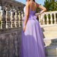 Mesh Sleeveless Long Slit Prom Dress