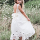 White Lace Jewel Neck Sleeveless Backless Kids Party Dress