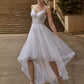 V-Neck Short Sleeves A-Line Knee-Length Bridal Dress