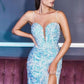 Sequined Side Split Evening Dress