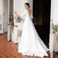 White V Neck Boho Wedding Dress