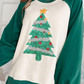 Sequin Christmas Tree Pattern Sweatshirt