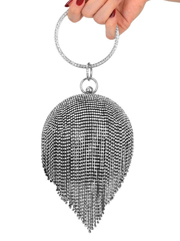 Diamante Tassel Sphere Clutch