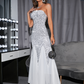 White Sequin Off-Shoulder Mermaid Prom Dress