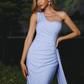 Oblique Shoulder Sleeveless Mermaid Maxi Bridesmaid Dress