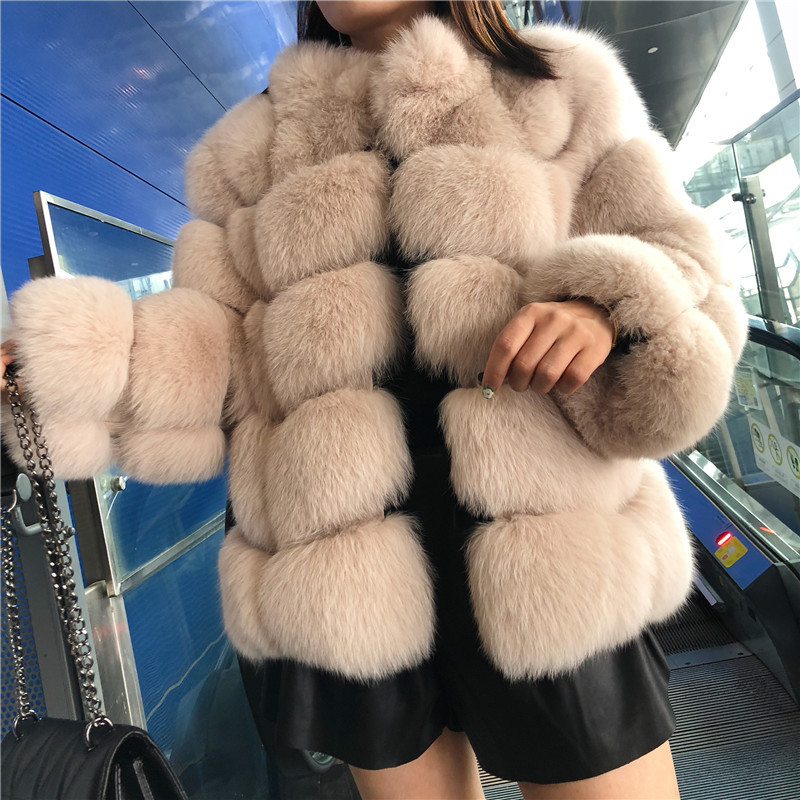 Open Front Faux Fur Bubble Coat